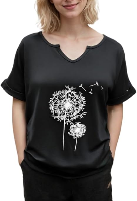 Women Summer Tops Short Sleeve Shirts Crewneck Loose Tshirt Casual Basic T Shirts