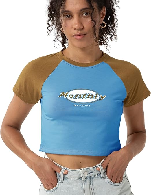 Graphic Crop Tops for Women Y2k Cute Crew Neck Short Sleeve T-Shirts Teen Summer Clothes Slim Fit Casual Sexy