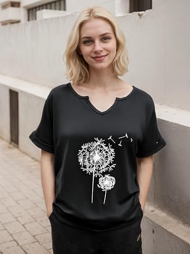 Women Summer Tops Short Sleeve Shirts Crewneck Loose Tshirt Casual Basic T Shirts
