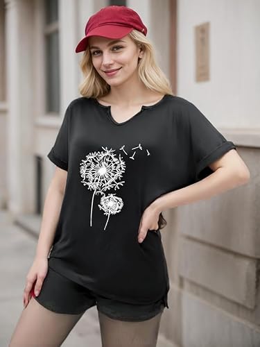 Women Summer Tops Short Sleeve Shirts Crewneck Loose Tshirt Casual Basic T Shirts