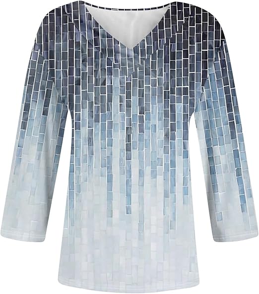 Women's V-Neck Floral Print Long Sleeve Casual Blouse Lightweight, Breathable Fabric for All-Day